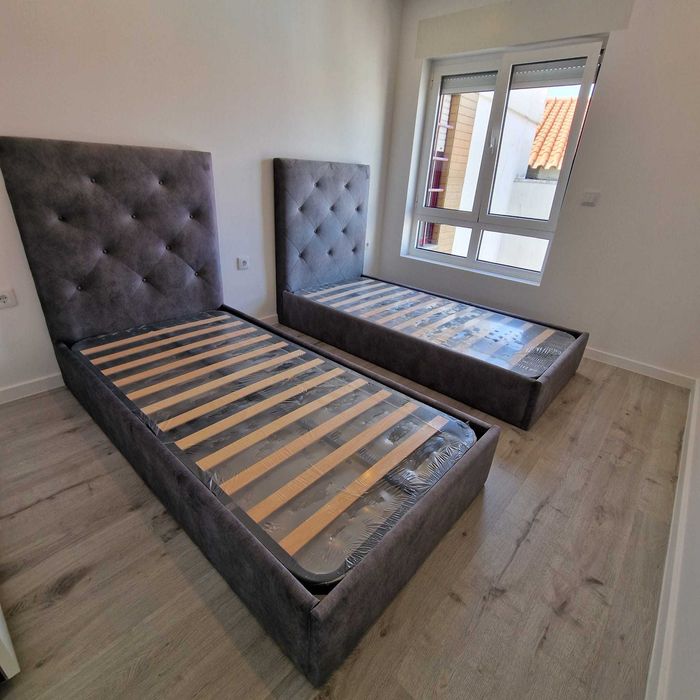 Camas de Solteiro Estofadas de Luxo 199€ - Disponíveis em Várias Cores! 190x90m! topp de Gama Novas Direto Da Fabrica