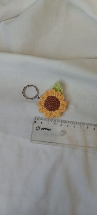 Porta chaves Girassol em crochet