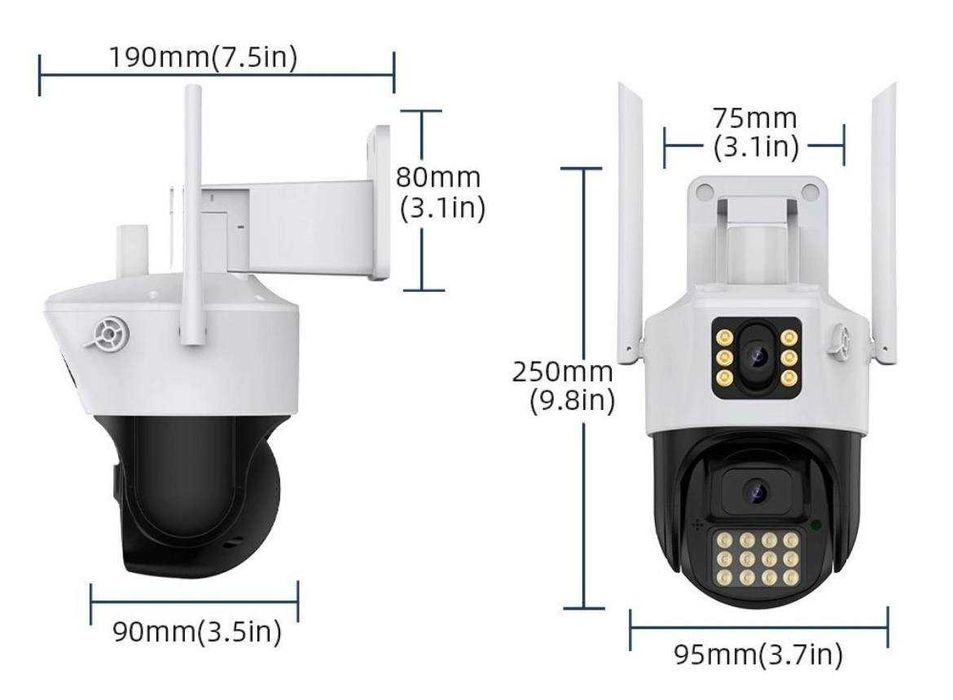 Камера IP Wi-Fi наружная 2 независимых объектива 6MP HD уличная ICSEE