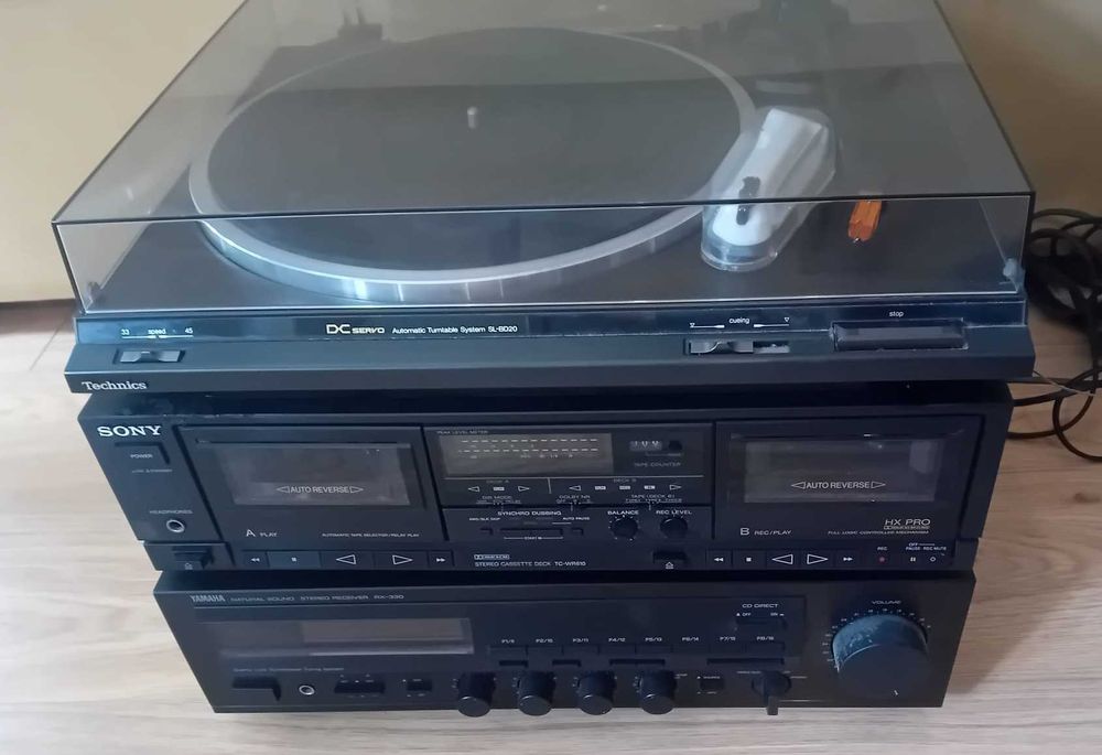 Aparelhagem de som vintage Wharfedale + Yamaha + Technics + Sony