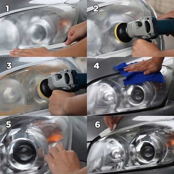 Zestaw Regeneracji Renowacji Polerowania Reflektorów lamp auta