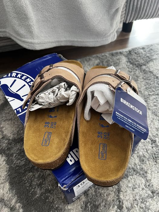Klapki birkenstock 38 nude bezowe damskie nowe