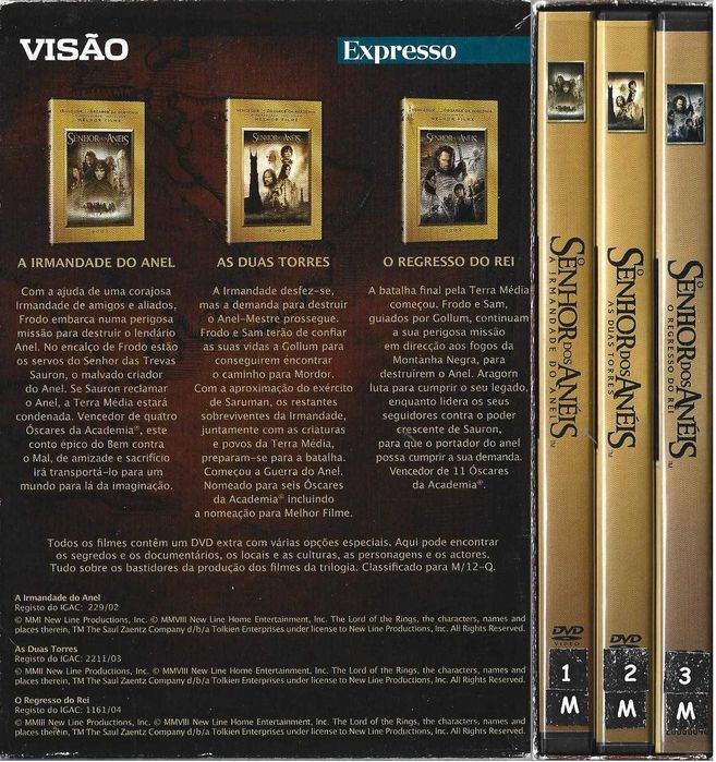 O Senhor dos Anéis - - - - - Os Filmes da Trilogia - - - - - 6 X DVD