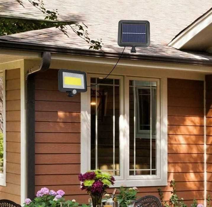 Holofote luz Solar Led COB 260LM 10h autonomia, Sensor Movimento, IP65