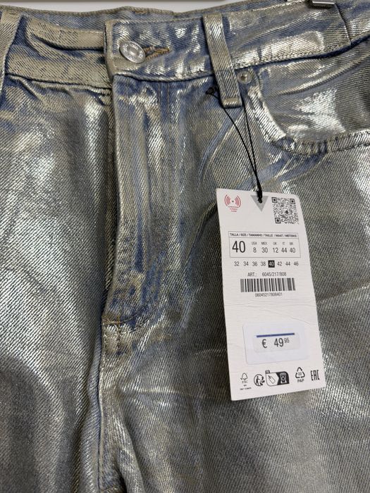 Новенькі джинси металік Zara з напиленням