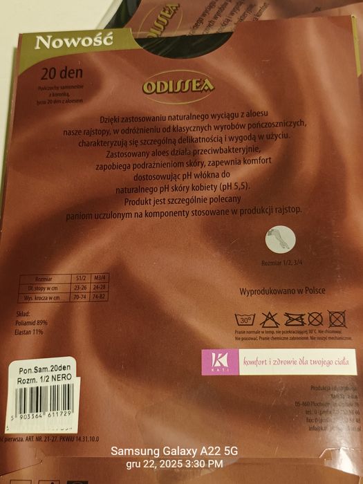 3 x pończochy czarne samonośne z aloesem,rozm.1-2