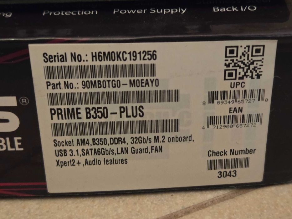 Asus Prime B350 Plus + Ryzen 3600 + HyperX Predator 16 GB DDR4 3200