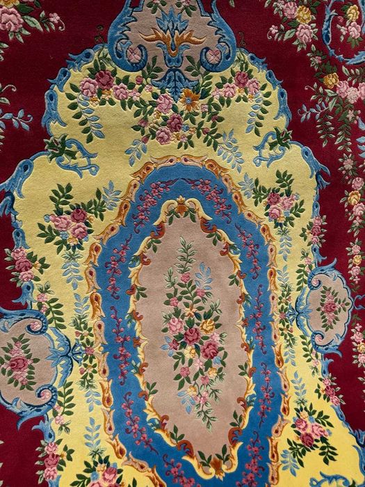 Nowy Chiński Kaszmirowy Dywan R. Tkany AUBUSSON 370x250 galeria 29 tys