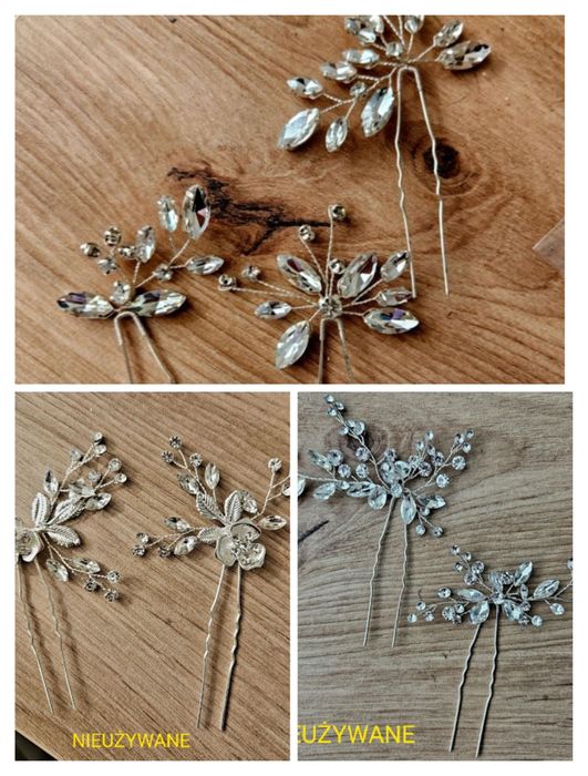 Ozdoby ślubne do włosów 3 zestawy