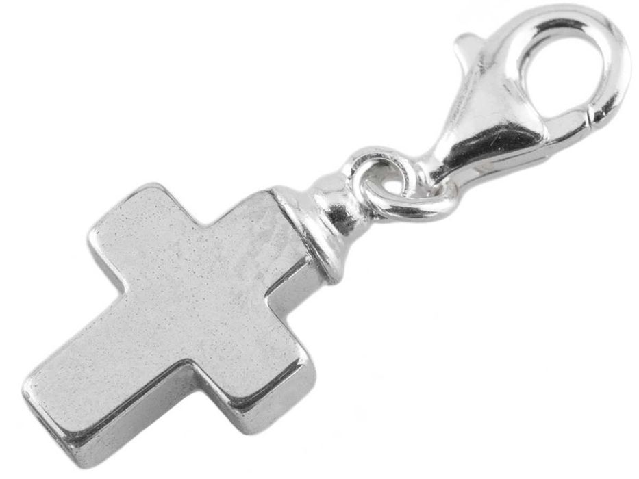 VERSIL wisior charms krzyż krzyżyk hematyt szary SREBRO 925