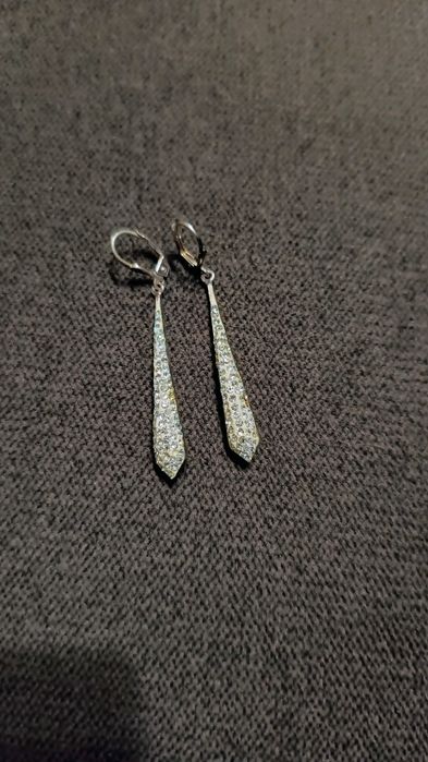 Kolczyki srebrne sople z kryształami Swarovskiego