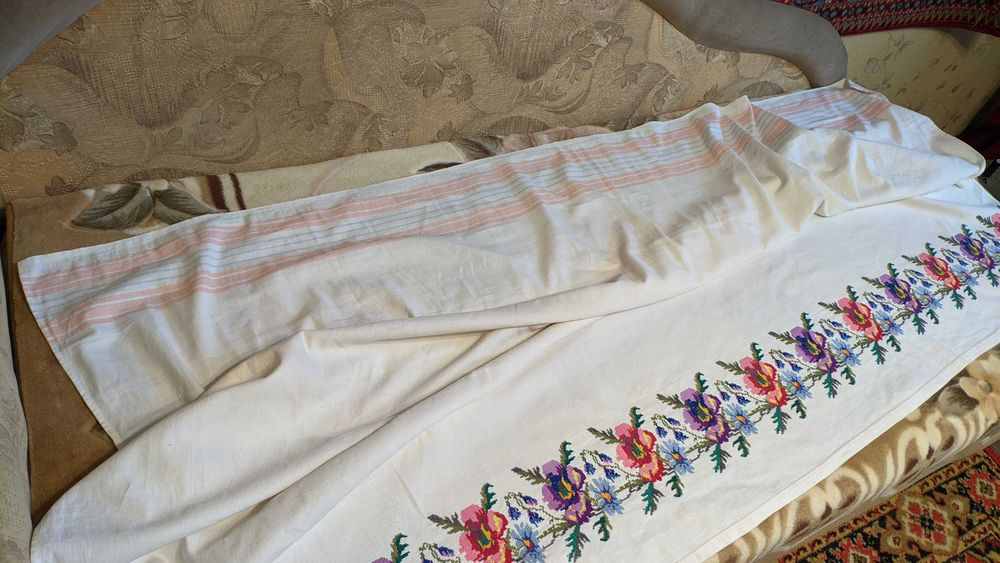 Лляна простинь в українському стилі. РУЧНА РОБОТА.