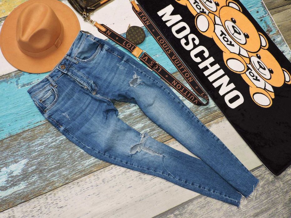 George Denimowe spodnie rurki jeans dziury M