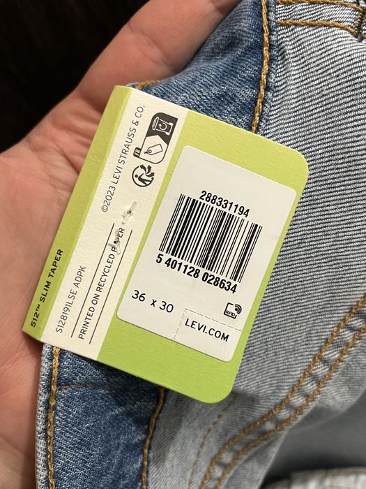 джинсы Levi’s 512 w36 L30