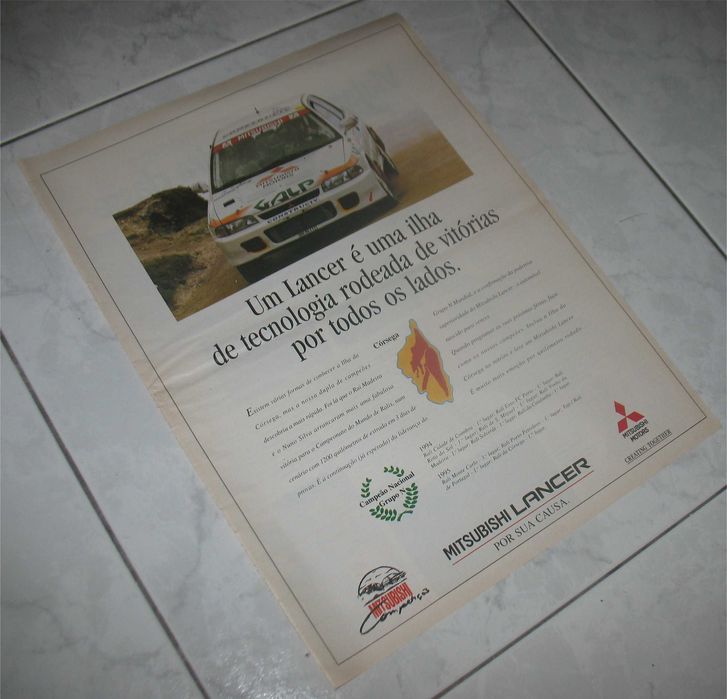 Poster-Mitsubishi Lancer EvoII -Campeão Mundial Gr N 1995- Rui Madeira