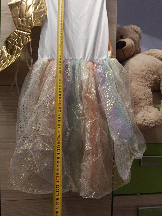 STRÓJ KOSTIUM przebranie  sukienka tęczowy jednorożec 122/128