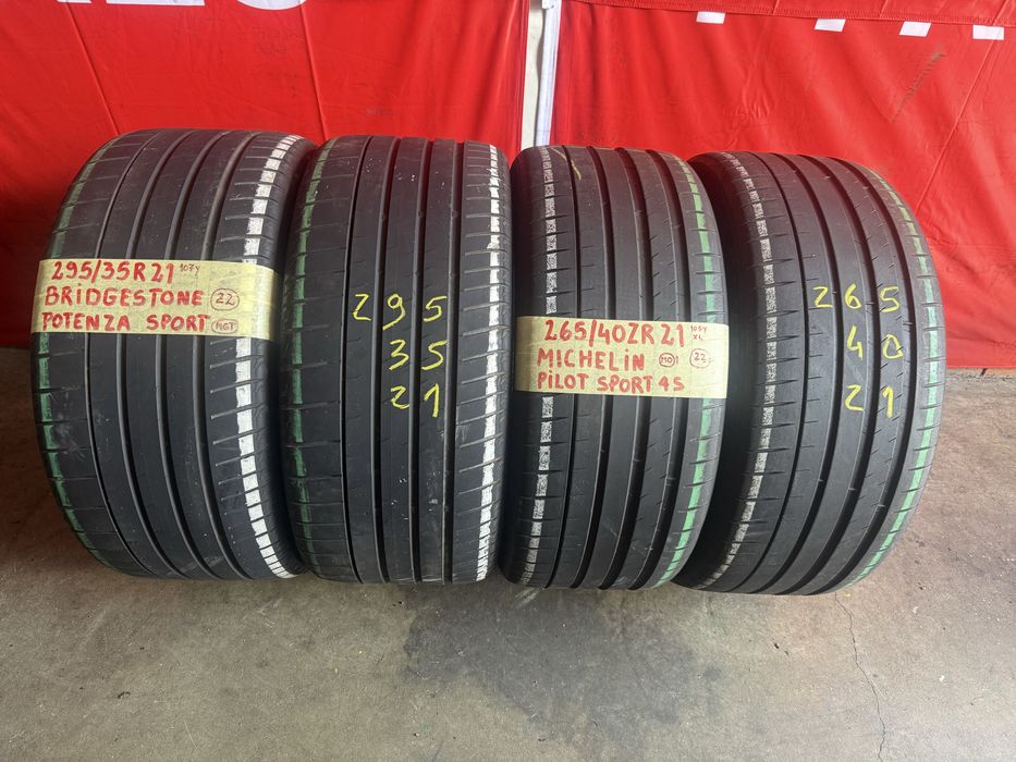 Pneus 265/40/21 + 295/35/21 Michelin + Bridgestone Impecaveis