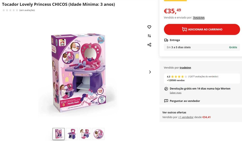 Toucador menina 2 anos