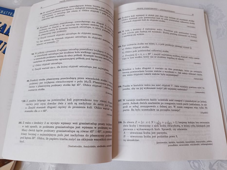 Zadania maturalne z matematyki, część 1 i 2, jak nowe