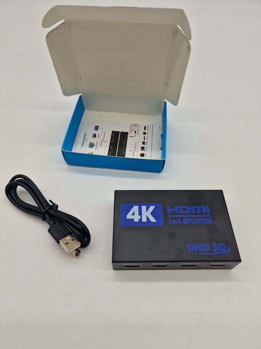 Rozgałęźnik 1x4 HDMI SPLITTER UHD 4K UltraHD x 2k 3D Do Komputerów Tv