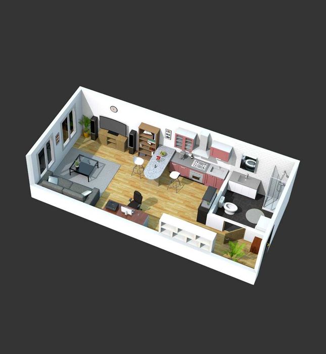 ‼️ ТОП-Смарт Квартира 21м2 ‼️ Два рівня • Висока стеля • Камін • Без %