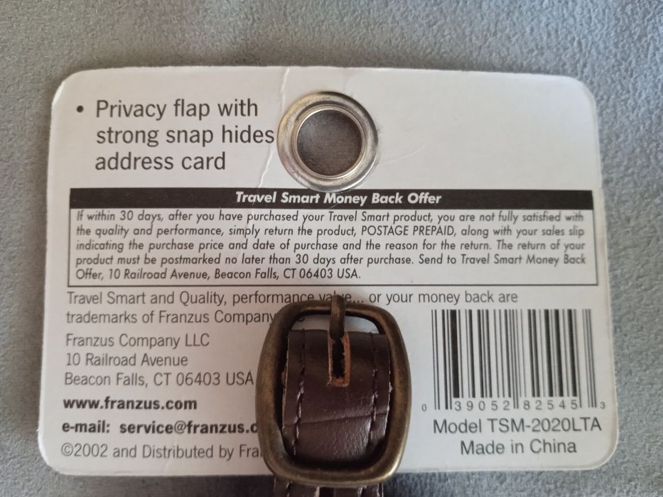 Бирка для багажа из натуральной кожи