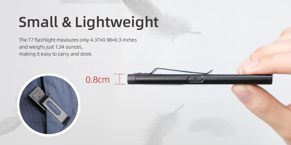 Якісний кишеньковий ліхтарик Warsun T7 pro usb led качественный легкий карманный фонарик