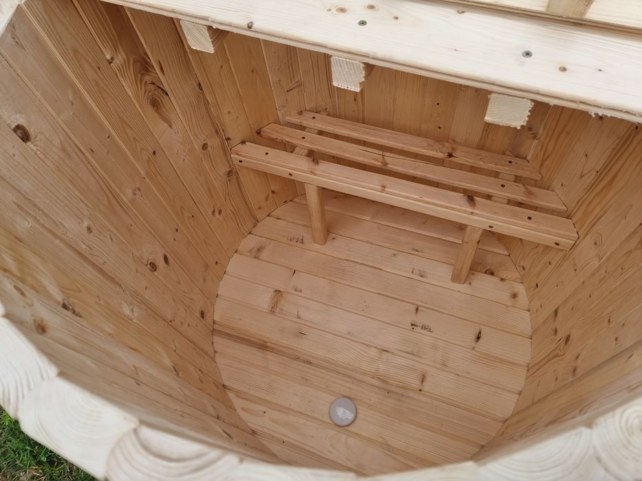 Beczka po saunie do morsowania fi 100 cm schodki pokrywa