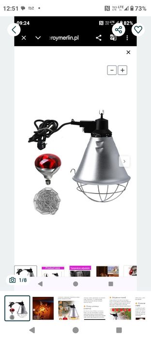 Lampa grzewcza z czerwonym światłem 250W