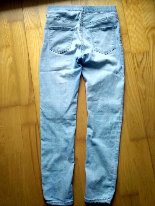 Spodnie leginsy 134 H&M getry spodnie na gumce jeans jeansowe legginsy
