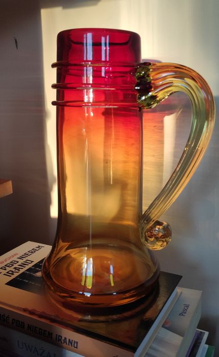 Kufel / Krakowski Instytut Szkła / Unikat / Przepiękne Wybarwienie.