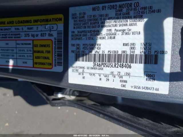 2020 Ford Fusion Plug-IN Hybrid Titanium
