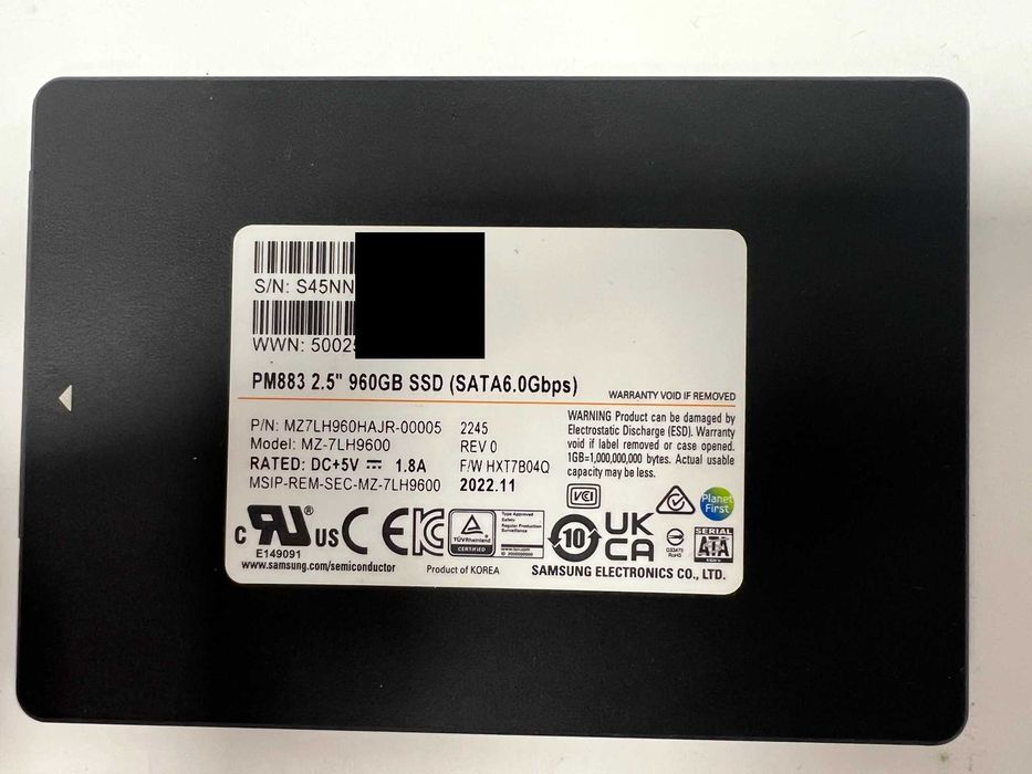 Samsung PM883 960GB SSD SATA 2,5 cala - testowany