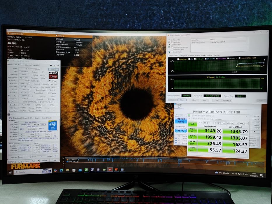 Ігровий ПК Intel 10 ядер 3,5Ггц RX 570 8GB 16gb ddr4 ssd 512gb+