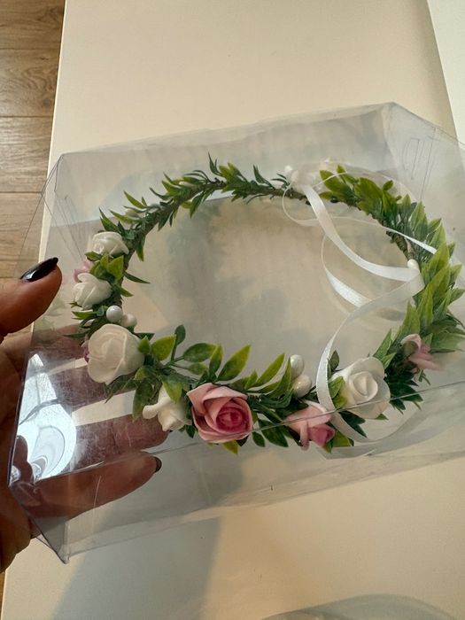 Alba komunijna sukienka buty wianek opaska rękawiczki torebka bolerko