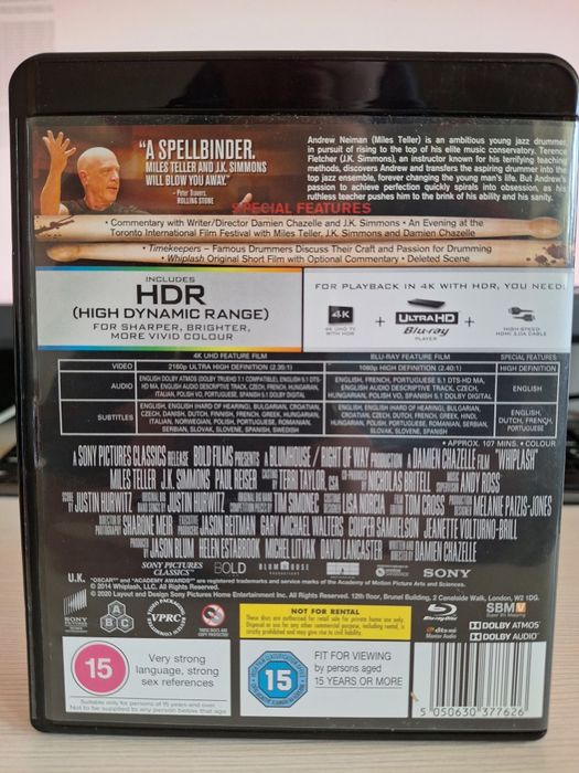 Whiplash 4K UHD PL + Blu-ray PL Dolby Atmos