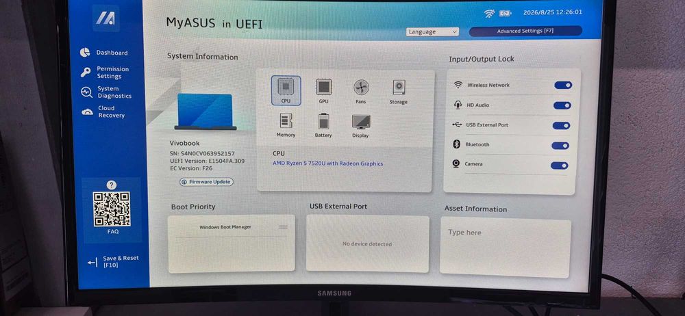 Płyta główna do notebooka Asus E1504FA-L1368W ryzen 5-7520U 16GB LPDDR5