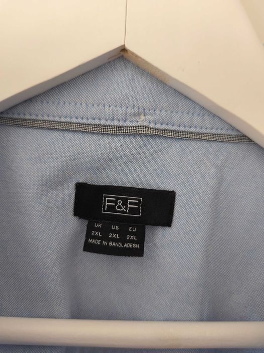Jasnoniebieska koszula męska 100% bawełna F&F rozmiar 2XL