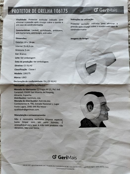 Almofada protetora orelha