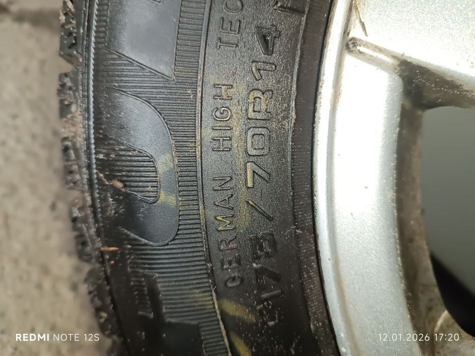 Диски литі R 14 Volkswagen 4*100 зимня резина 185*65 і 175*70 в сборі