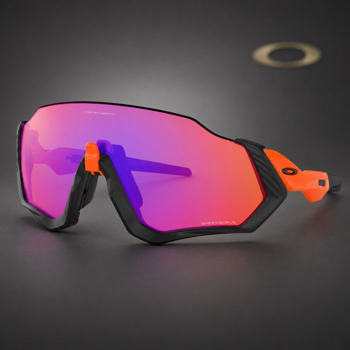 Oakley Flight Jacket Matte Black / Neon Orange + Prizm Trail ОРИГІНАЛ ФОП