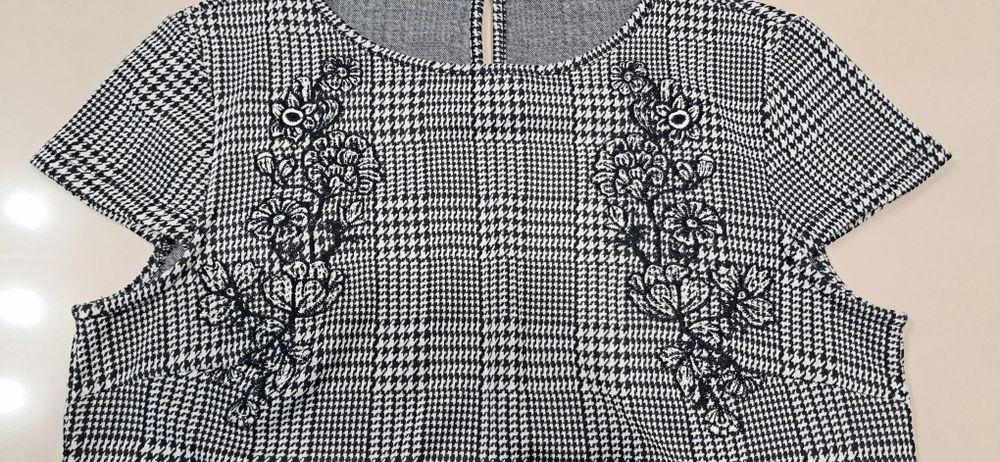 Elegancka bluzka tunika pepitka