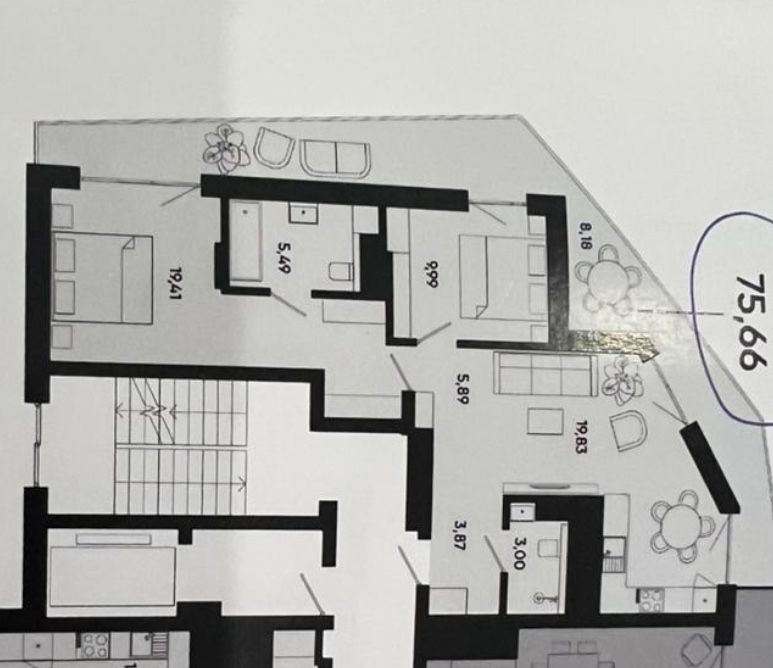 2-кімнатна квартира за адресою (площа 75,7 м²) - Atlanta.ua - фото 5