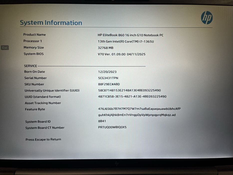 HP Elitebook 860 G10 i7-13th 32GB 1TB