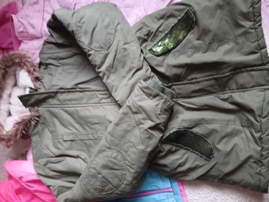 CIEPŁA PARKA na kożuszku r.146/152 Zimowa kurtka