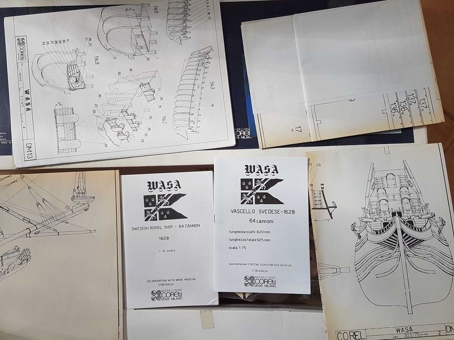 Kit modelismo em madeira da COREL À escala 1:75 do navio sueco WASA