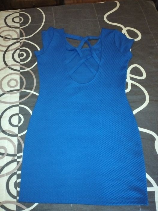 Vestido azul curto