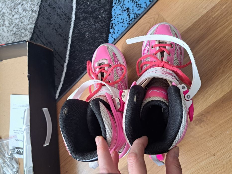 Rolki Wrotki Łyżwy Zestaw Ochronny Dla Dzieci Kask Rowerowy Nakolannik