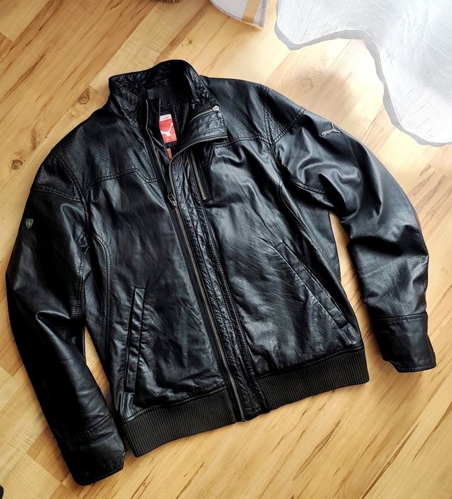 Kurtka męska Puma Ferrari - 100% Skóra Naturalna  r. L / Stan Idealny!