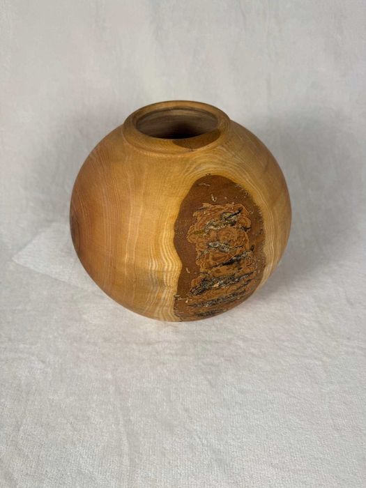 Vaso artesanal em madeira 23 cm (Novo)